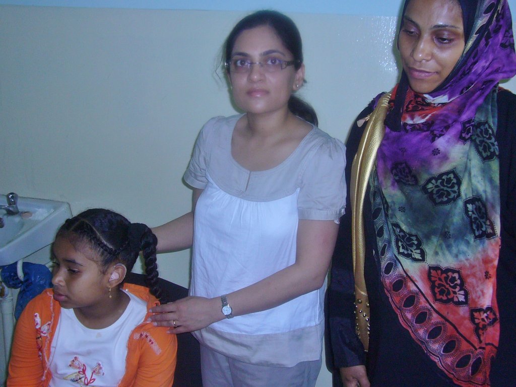 First person with hearing aid in Zanzibar